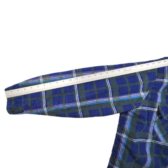 Christopher Hart Shirt Mens 2XL Blue Plaid Ranch Barn Lined Shacket Jacket - Picture 8 of 14